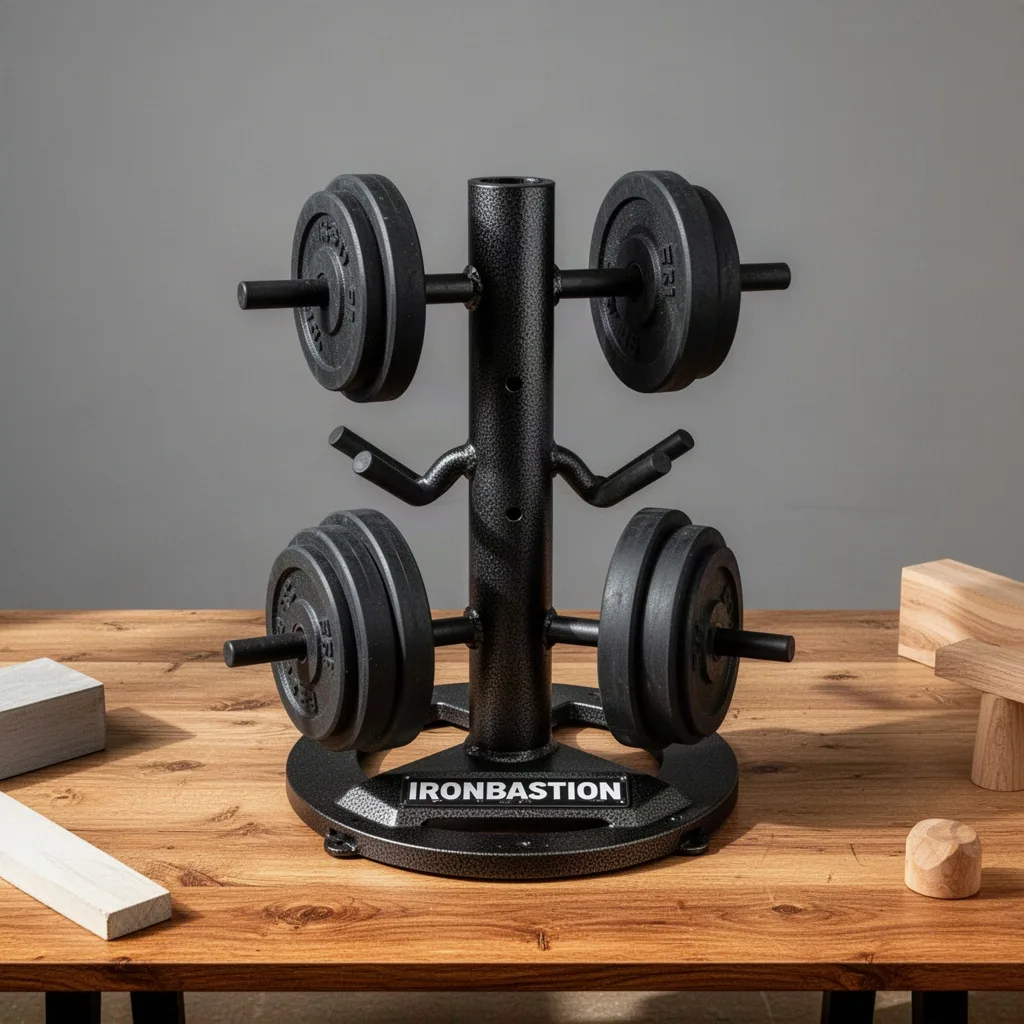 IronBastion Sentry Barbell and Plate Tree